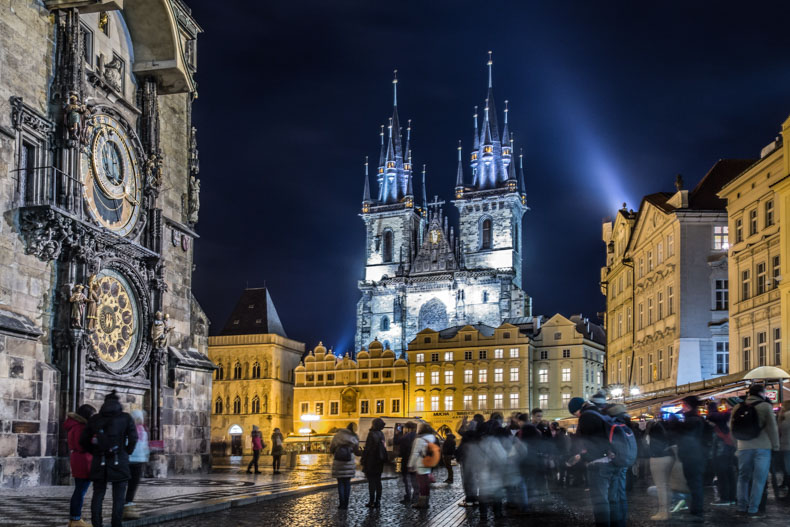 Prague at night