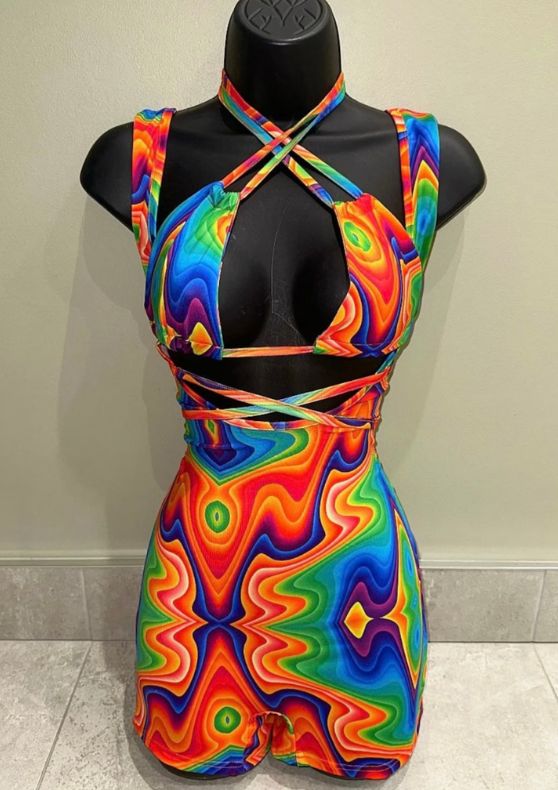 funky body suit pride outfit